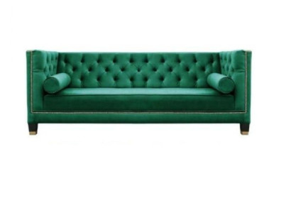 Green Chesterfield 3-SeaterTextile Modern Design Creative Furniture Sofa Fabric