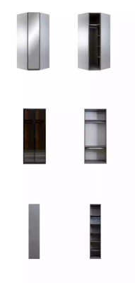 Eckschrank Kleiderschrank Schrank Luxus Holz Design Möbel Schlafzimmer Grau