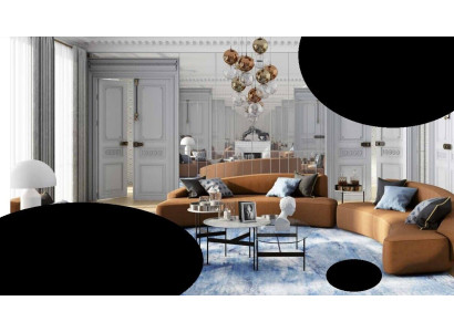 Sofa Ecksofa Sitz rund Eck Sofas Stoff Wohnzimmer Design Couchen Polster Modern