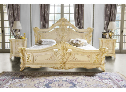 Klassisches Schlafzimmer Hotel Bett Barock Möbel Holz Betten Italien  Luxux