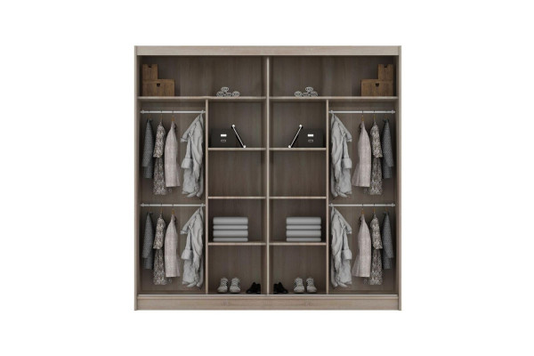 Mehrzweck Schrank 203cm Aufbewahrungs Regale Kleiderschrank Garderobe Neu Regal