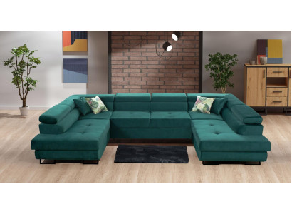Ecksofa Stoff U-Form Couch Design Polster Textil Eck Modern Sofas Wohnlandschaft