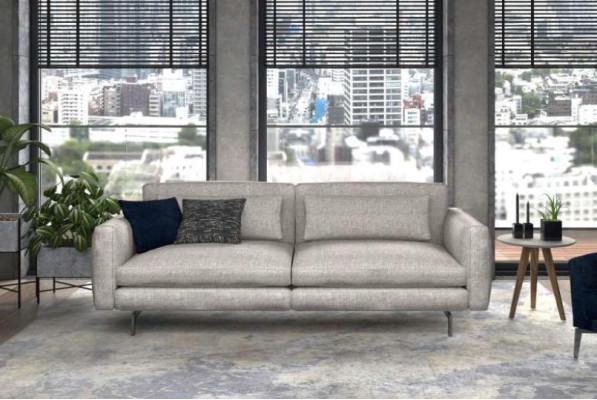 Grau-Schwarze Wohnzimmermöbel Dreisitzer Sessel Neu Luxus Set Modern
