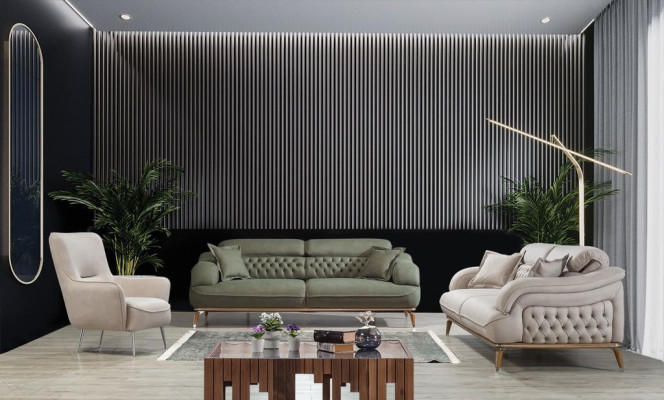 Dreisitzer Sofa 3 Sitzer Luxus Sofas Wohnzimmer Modern Design Textil