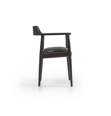 Esszimmer Design Stuhl mit Armlehnen Neu Möbel Sitz Schwarz Holzstuhl