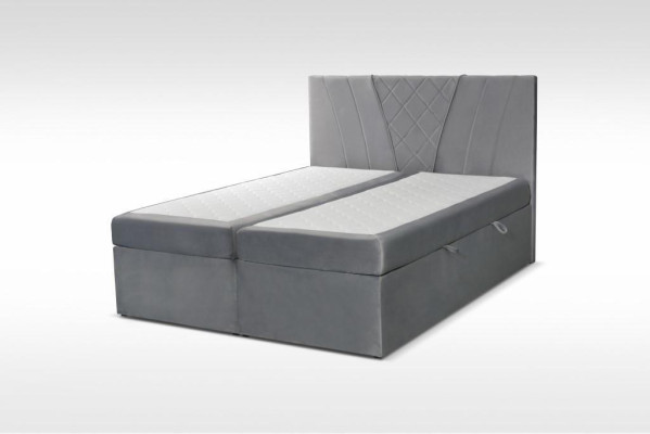 Doppelbett Polster Bett Grau 180x200 Betten Luxus Design Möbel Schlafzimmer Neu