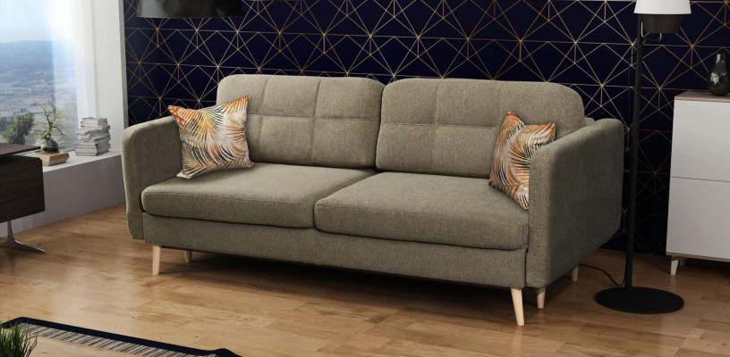 Schlafsofa Luxus Designer Sofa 3 Sitzer Möbel Polster Textil Blaue Couchen Ecke