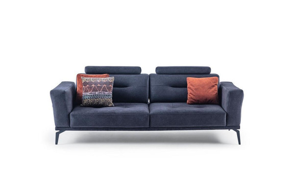 3-Sitzer Grau Modern Design Luxus Stoffsofa Wohnzimmer Dreisitzer Sofa
