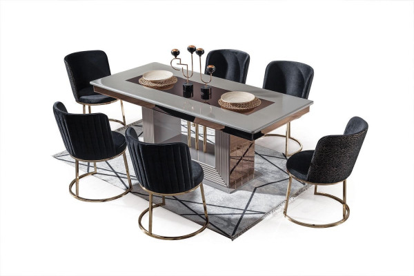 Modern Esszimmer Set Besteht aus Esstisch und 6x Stühle Stilvoll 7tlg.