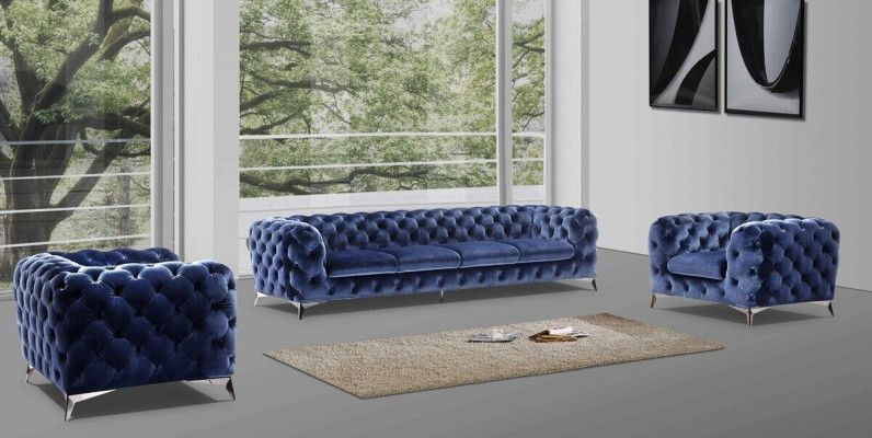 Sofa Chesterfield Couch Polster XXL Big Garnitur Textil 2+1+1 designer Couchen