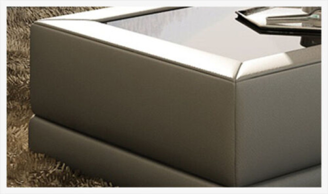 Sofatisch Glas Design Kaffee Tisch Wonzimmer Leder Couch Dekor Beistell