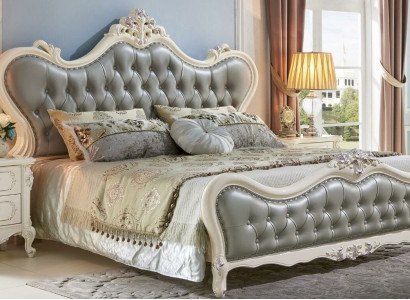 Bett Design Nachttisch 3 tlg. Schlafzimmer Set Modern Luxus Leder Massivholz