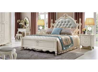 Klassisches Schlafzimmer Set Bett Betten Möbel Massivholz 2x Nachttisch 3tlg