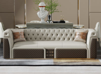 Sofa Dreisitzer Couch Stil Modern Polster Chesterfield Leder Couchen