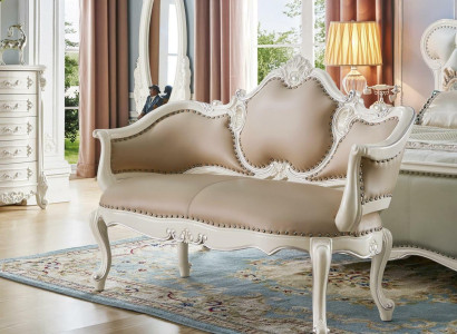 Polsterbank Massivholzbank Sitzbank Sitzmöbel Designer Lederbank Barock