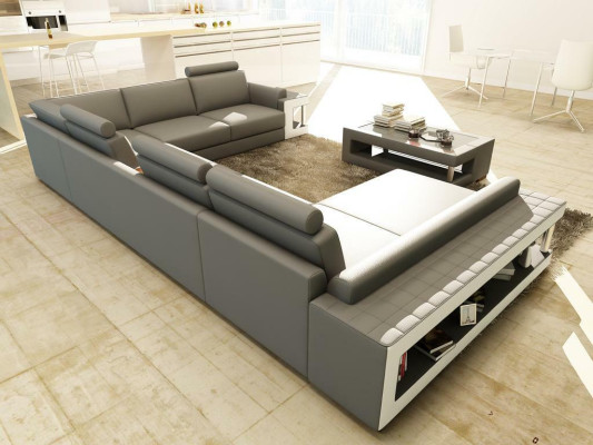Ledersofa XXL Ecksofa Design Big Sofa Couch Polster Eck Sitz Garnitur