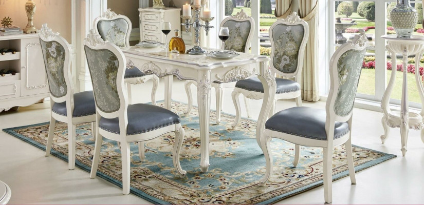Klassische Barock 4x Lehnstuhl Gruppe Chesterfield Stuhl Sets Massivholz