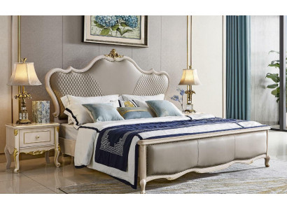 Klassisches Hotel Barock Bett Doppelbett Polsterbett Chesterfield Massivholz