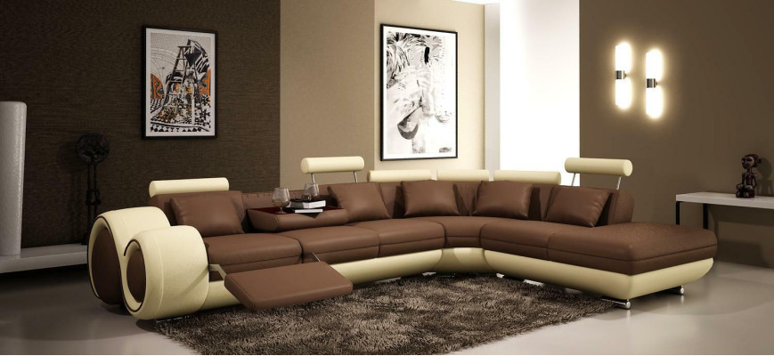 Multifunktions Ledercouch Sitz Polster Dekor Wohnzimmer Leder Garnitur Sofa