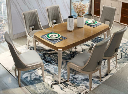 Set Stühle Polster Garnitur Küchen Wohnzimmer Esszimmer Set 6tlg. Massivholz