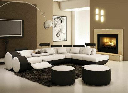 XXL Multifunktions Ledercouch Couch Big Sofa Polster Ecksofa Moderne