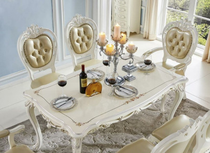 Barock Esstisch Tisch Esszimmer Design Wohnzimmer Garnitur Gruppe Holz