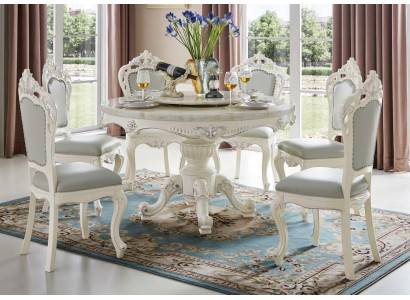 Klassische Barock Stil Gruppe Stühle Rokoko Antik Garnitur Holz 4tlg Massivholz