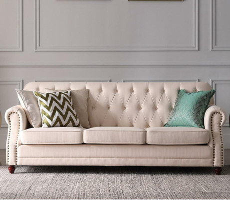 Sofagarnitur 3+1 Sitzer Stoff Sofa Chesterfield Gruppe Garnituren Couch Sofas