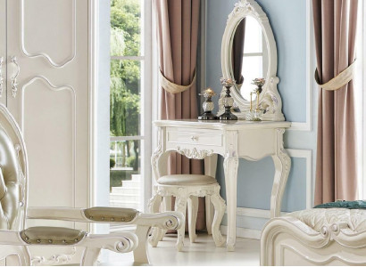 Schminktisch mit Hocker Spiegel Tisch Frisier Schminkspiegel Make Up