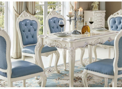 Barock Esstisch Tisch Esszimmer Wohnzimmer Gruppe Garnitur Holz Design