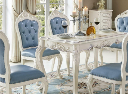 Barock Esstisch Tisch Esszimmer Wohnzimmer Gruppe Garnitur Holz Design