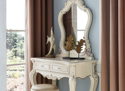 Schminktisch Spiegel Komplett Set Kommode Hocker Schlafzimmer Neu