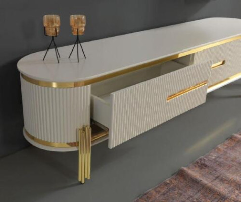 Luxus tv Schrank Fernseh Ständer Kommode Anrichte Sideboard Wohnwand 2tlg Neu