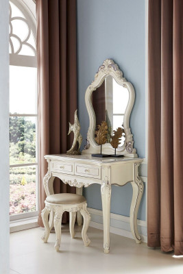 Schminktisch mit Spiegel Luxus Kommode Schlafzimmer Konsole Barock