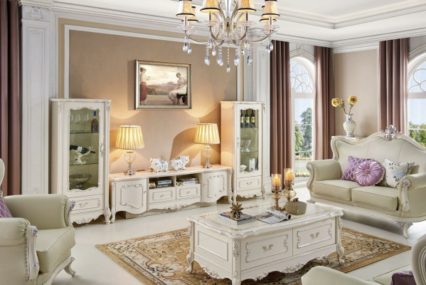 Couchtisch Tisch Wohnzimmer Tische Barock Rokoko Klassischer Holz