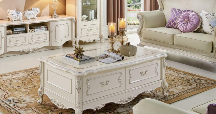 Couchtisch Tisch Wohnzimmer Tische Barock Rokoko Klassischer Holz