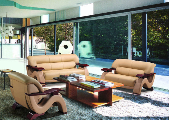 Moderne Designer Sofagarnitur Couch Sofa Polster Set Luxus Leder Sofas