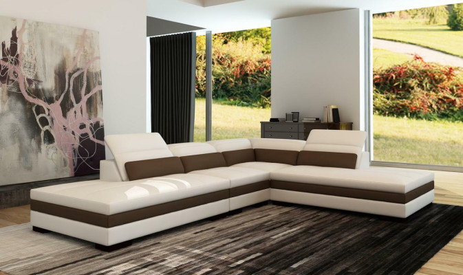 Ledersofa Couch Wohnlandschaft Ecksofa Eck Garnitur Design Modern Sofa 5127
