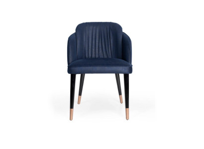 Klassischer Sessel Stuhl Blau Sitz Polster Design Holz Textil Modern Stil Neu
