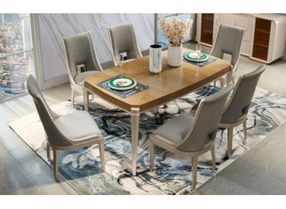 Stuhl Set Wohnzimmer Garnitur Massivholz Polster Esszimmer 4x Stühle Gruppe