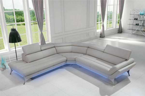 Ledersofa Couch Wohnlandschaft Ecksofa Eck Garnitur Design Modern Sofa 1541