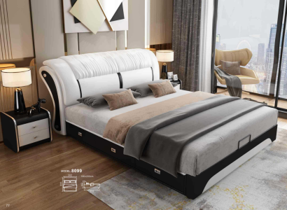 Bett Polster Design Luxus Doppel Hotel Ehe Schlaf Zimmer Leder 180x200cm Betten