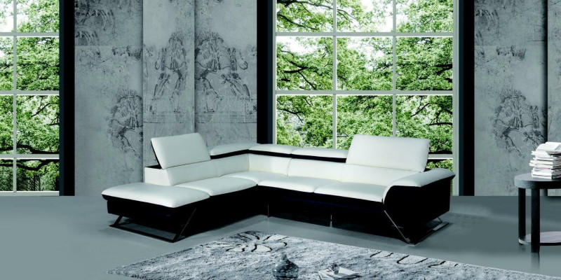 Designer Sitzpolster Ledersofa Garnitur Couch Wohnlandschaft L Form