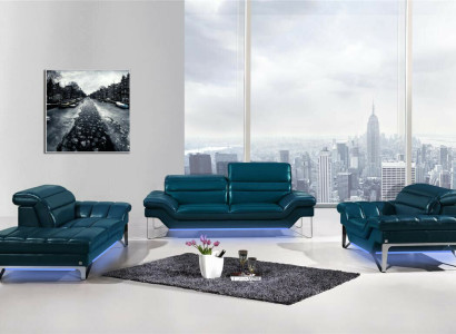 XXL Big 3 Sitzer (ohne 2+1) Sofa Couch Polster Sofas Leder Sitz Design