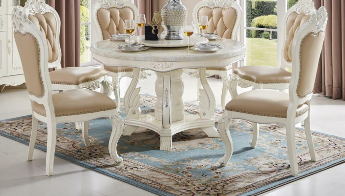 Runder Rund Tisch Holz Tische Runde Klassische Esszimmer Barock Rokoko Möbel Neu