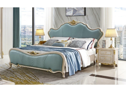 Luxus Klassisches Schlafzimmer Set 3tlg. Bett x2 Nachttischen Massivholz