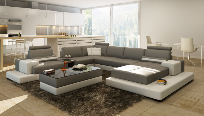 Moderne XXL Big Wohnlandschaft Sofa Couch Polster Eck Sofas Garnitur