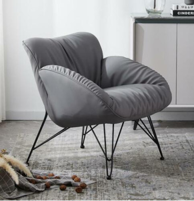 Sessel Weich Wohnzimmer Fernseh Sofa Couch Sessel Stuhl Samt Grau