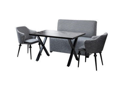 Esszimmer Garnitur Bank Sofa Tisch 2x Sessel Eckbank Küchen Ess Gruppe Loft 4tlg