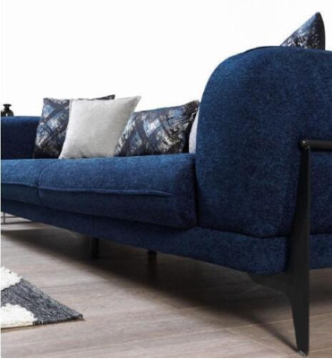 Luxus Dreisitzer Sofa 3 Sitzer Sofas Sitz Design Modern Möbel Couchen Blau Neu